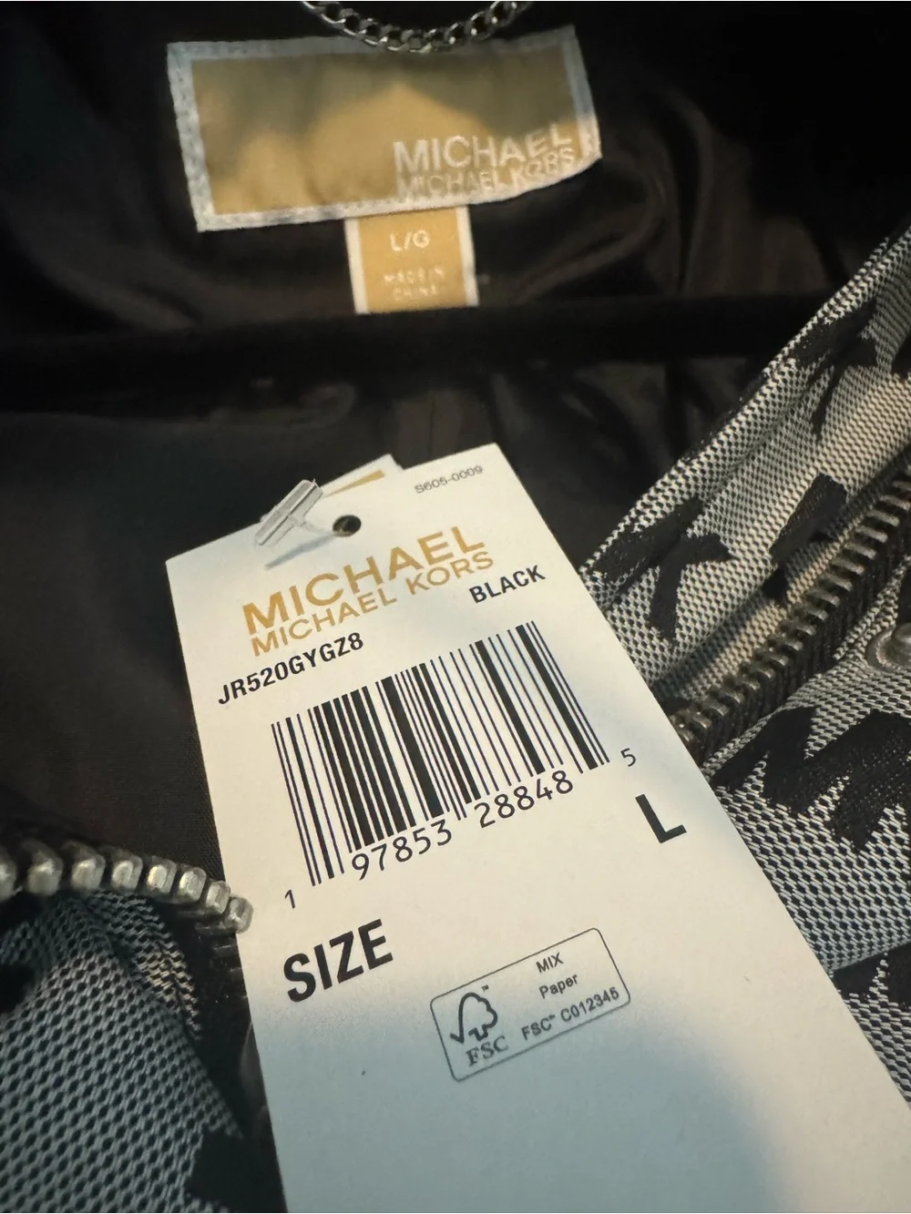Michael Kors Black and White MK Logo Backpack with Matching Mini Satchel.